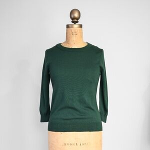 100% Merino Wool sweater lightweight J. Crew forest green